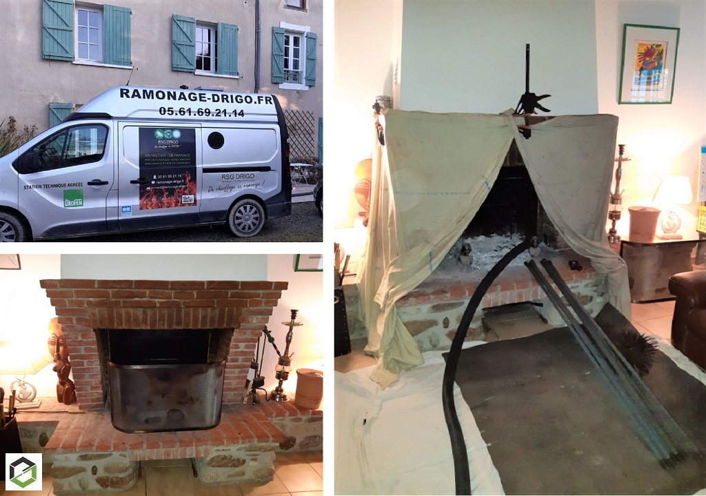Consultez la chantier : ramonage cheminée ouverte par ramonage sud garonne groupe ensem