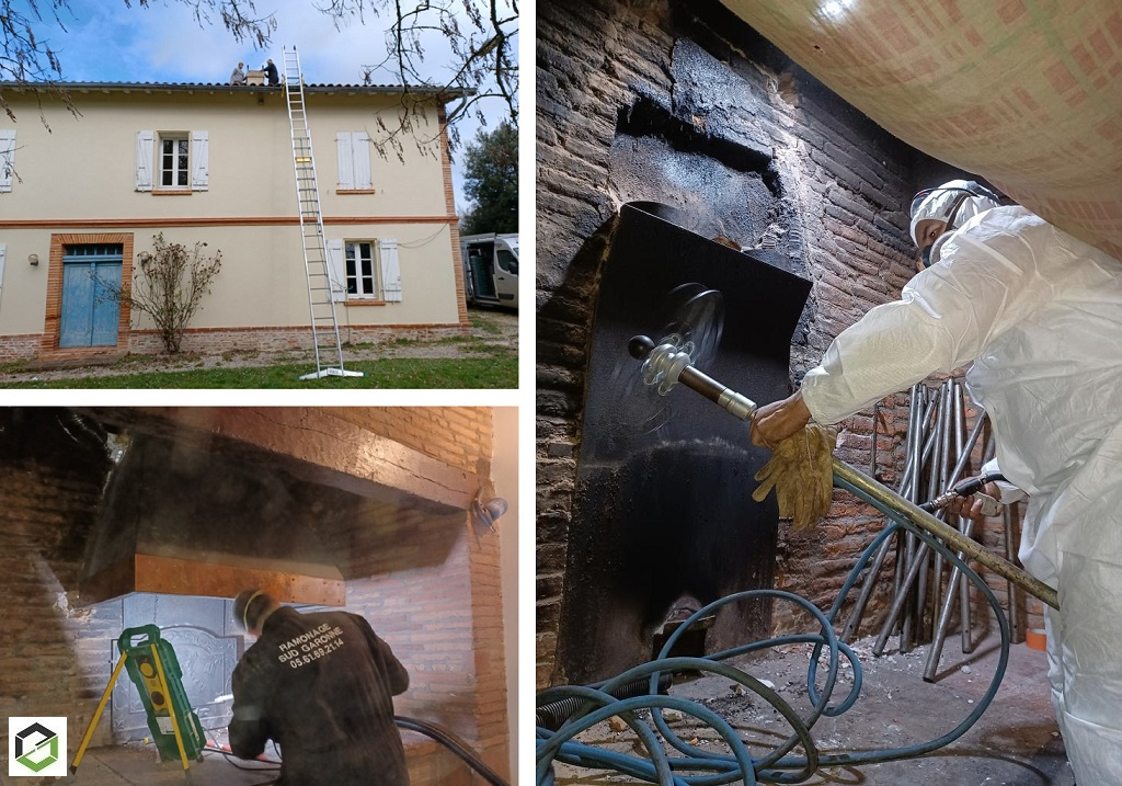 Consultez la chantier : débistrage dégoudronnage d'un conduit de cheminée avant tubage par rsg groupe ensem