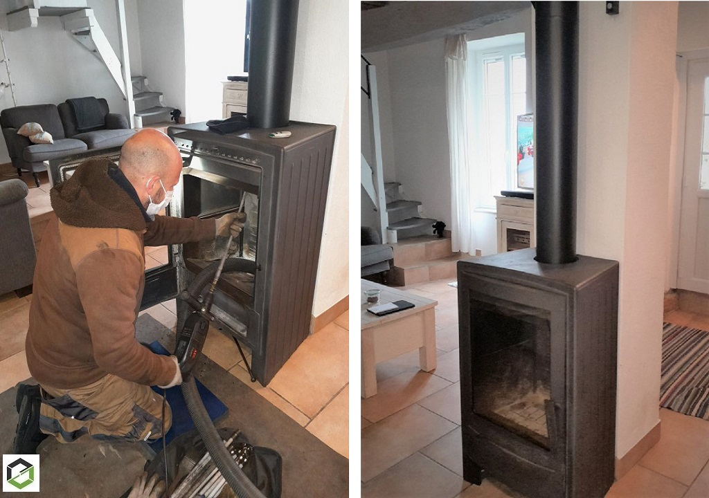 Consultez la chantier : ramonage poêle à bois bûche par rsg drigo groupe ensem