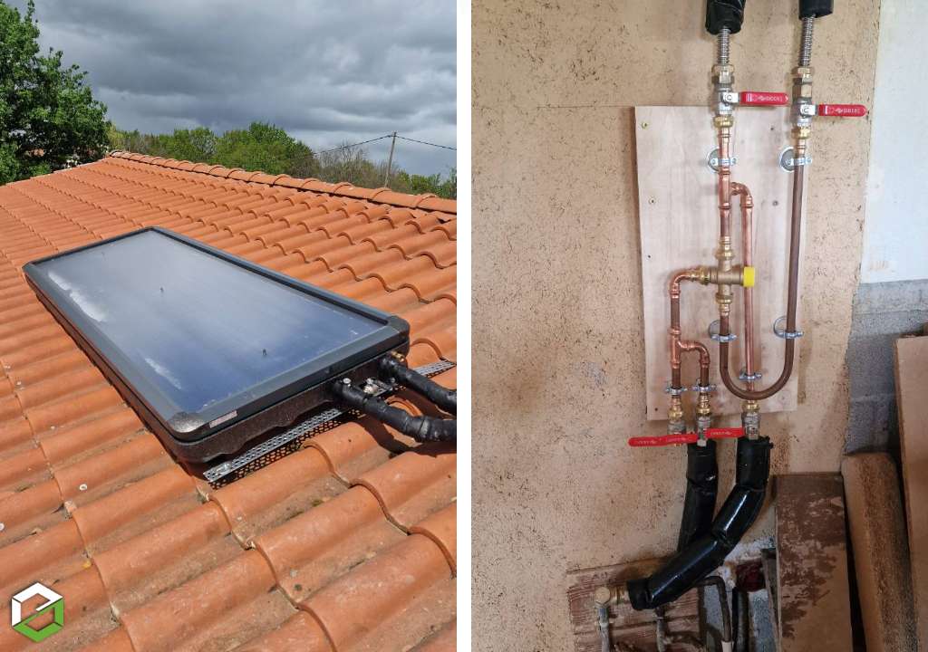 installation d'un chauffe-eau solaire en complément d'un chauffe-eau à gaz sunpad