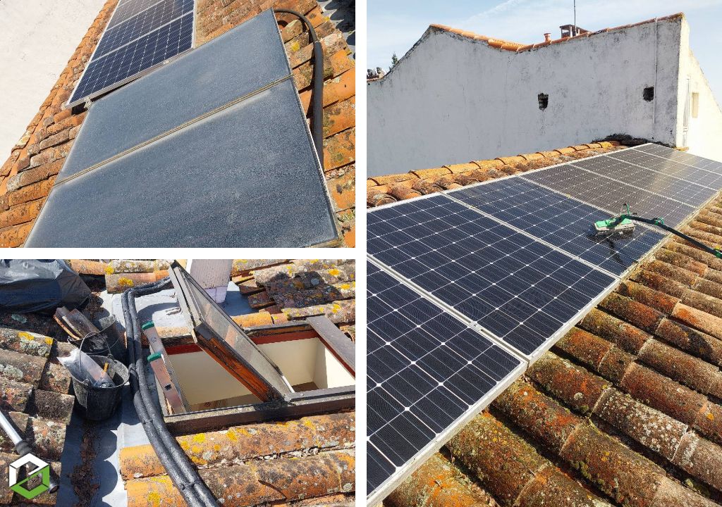 Consultez la chantier : nettoyage photovoltaique + remplacement isolation liaisons solaires thermiques