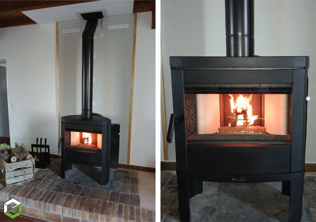 Consultez la chantier : installation d'un poêle à bois la nordica jennifer 2.0 de 7.7kw