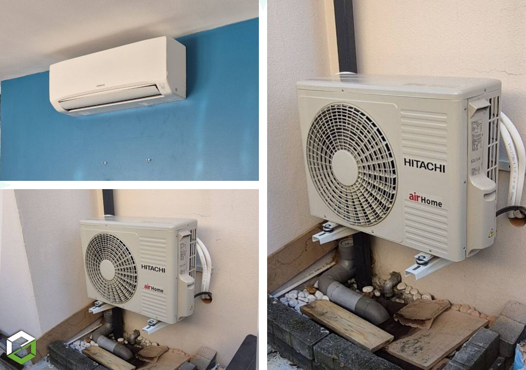Consultez la chantier : installation d'un climatiseur hitachi par ensem agence de carbonne