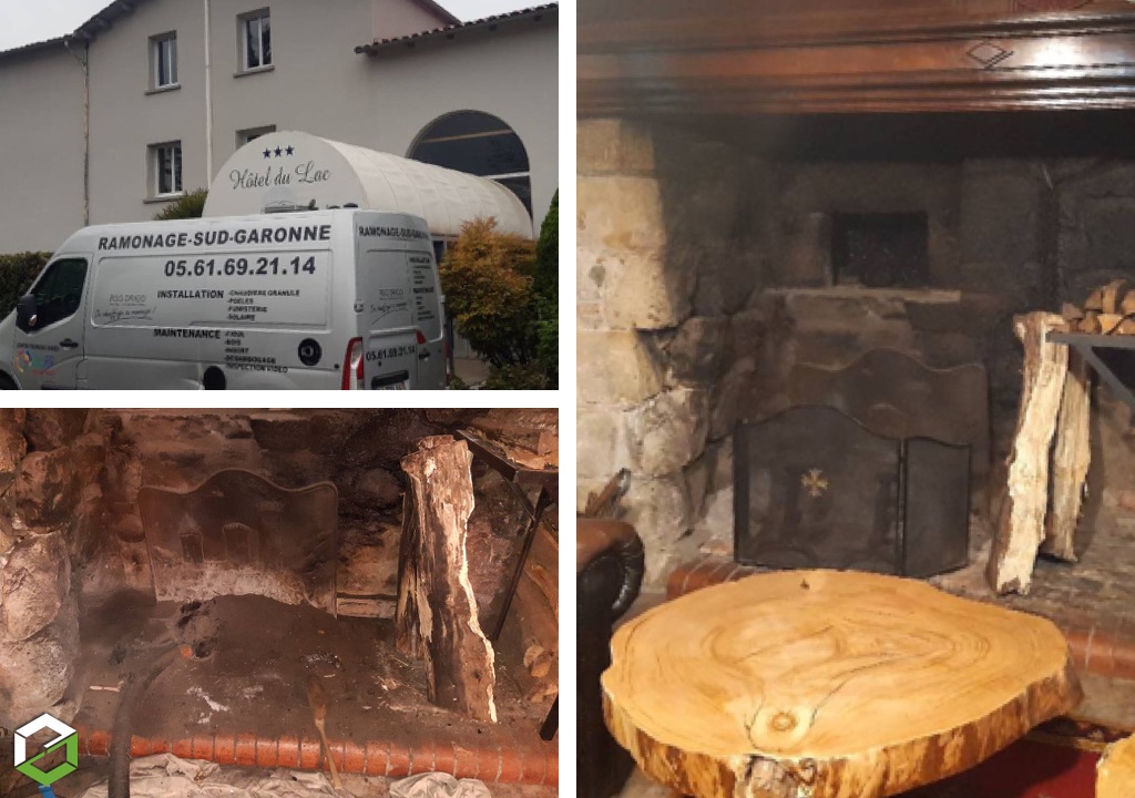 Consultez la chantier : ramonage cheminée d'un hôtel restaurant