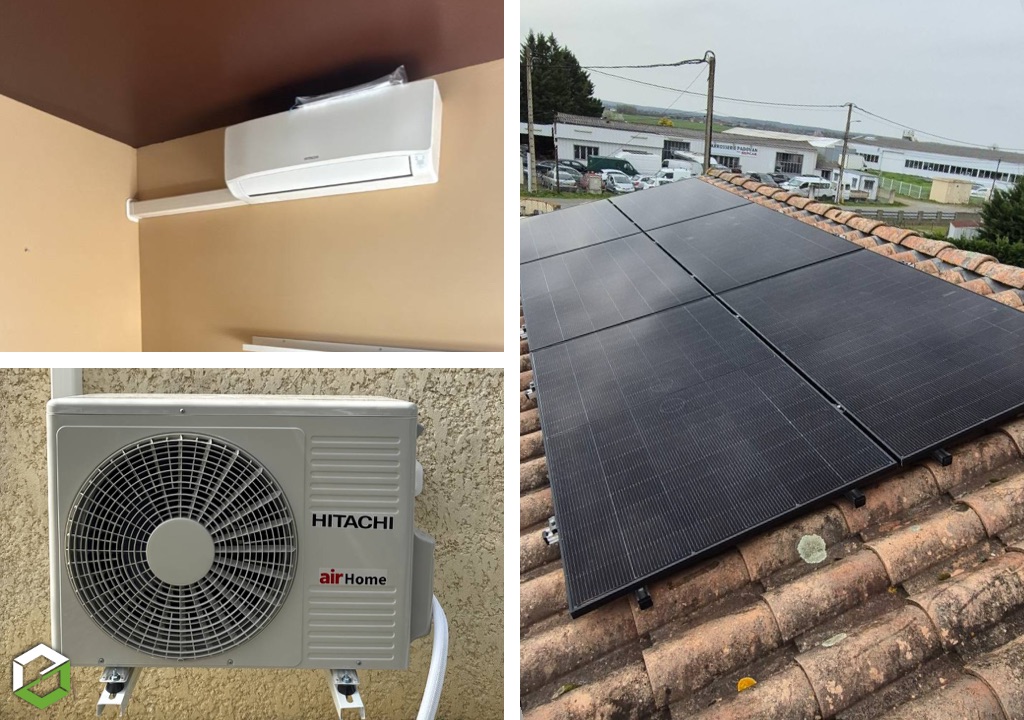 installation photovoltaïque 3kwc + climatiseur hitachi