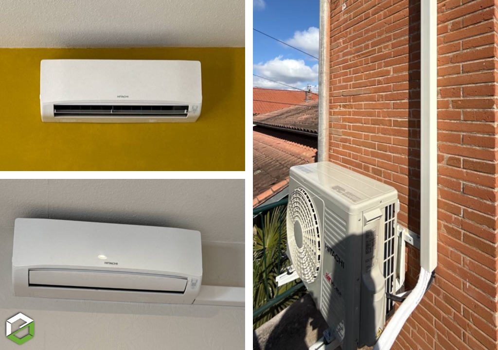 Consultez la chantier : installation de 2 climatiseurs réversibles hitachi 5kw