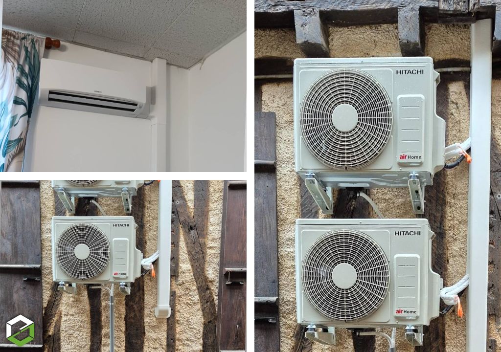 Consultez la chantier : installation de 3 climatisations réversibles hitachi
