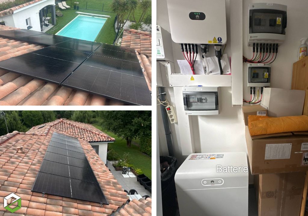 Consultez la chantier : installation photovoltaïque avec batterie de stockage et gestionnaire d'énergie pour eau chaude sanitaire