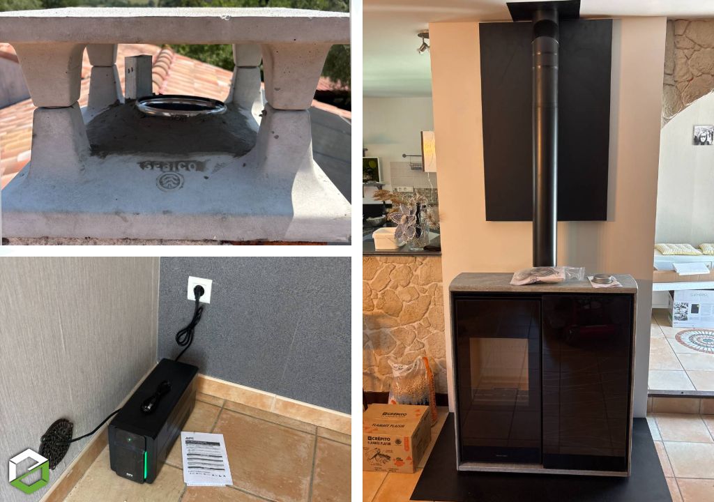 Consultez la chantier : installation d'un poêle à bois mixte jollymec