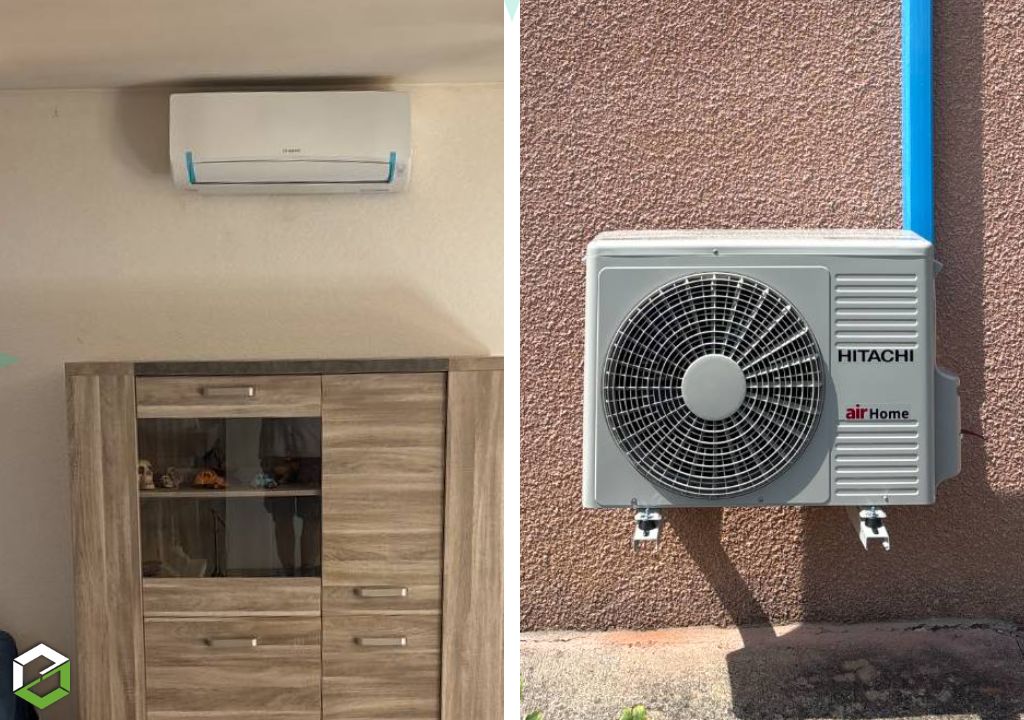 Installation d'une climatisation HITACHI pour le coin salon d'une habitation