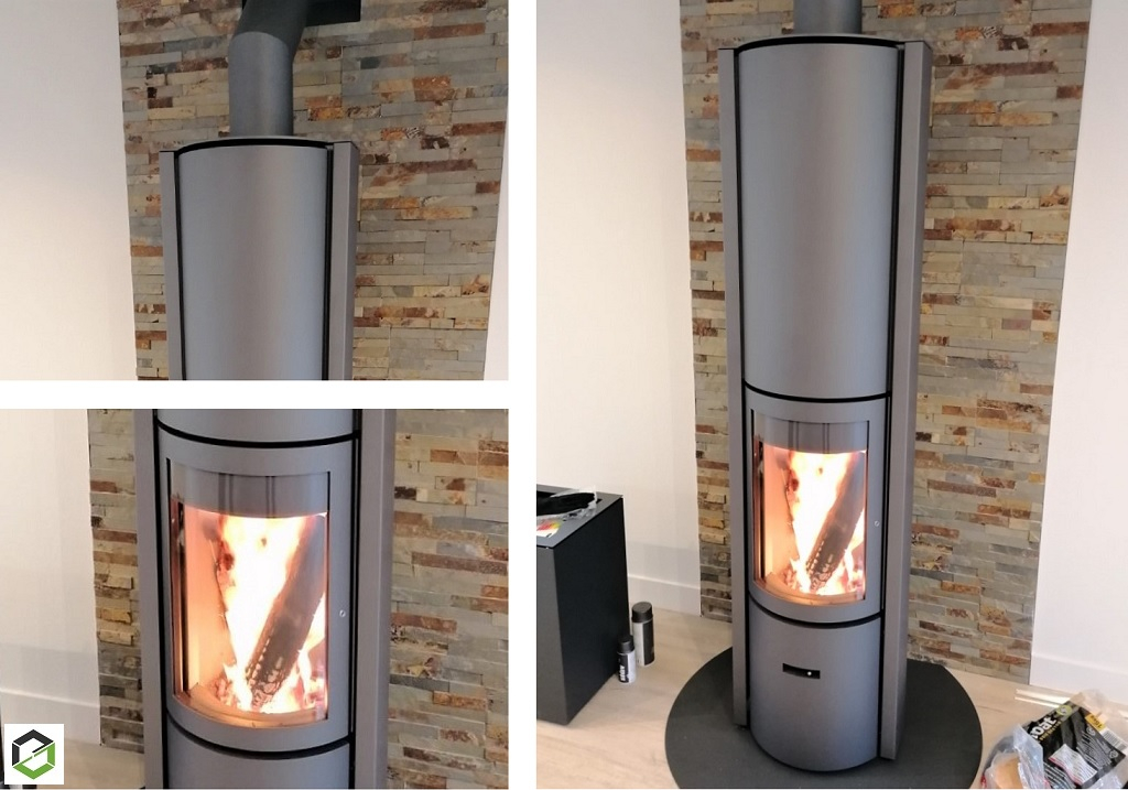 Consultez la chantier : installateur poêle à bois stuv 30 compact haut à accumulation - chaleur douce et longue durée