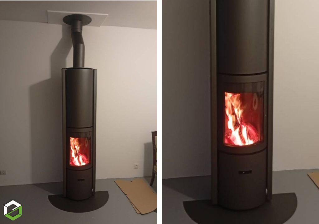 Consultez la chantier : installation d'un poêle à bois stuv 30 compact haut accumulation 