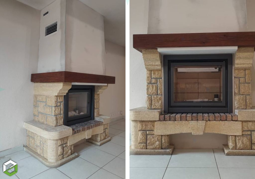 transformation d'une cheminée foyer ouvert en cheminée foyer fermé avec l'insert stuv 16/68 in