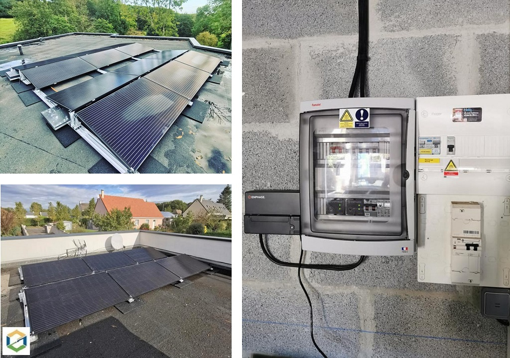 Installation panneaux solaires photovoltaïques toit plat 6kw 