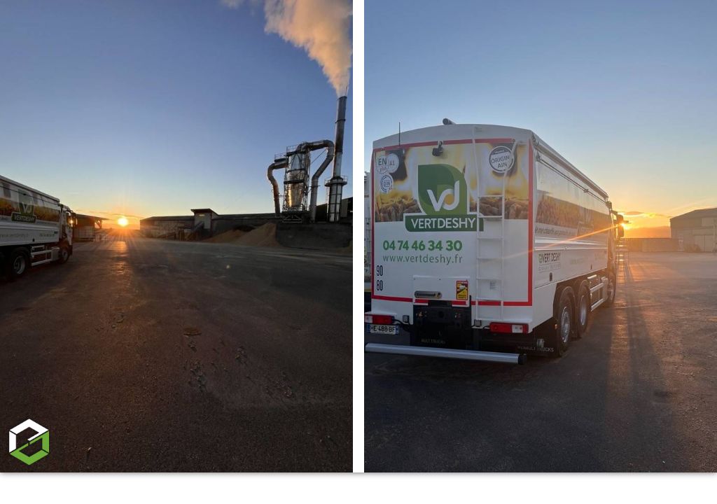 distribution de granulés de bois en vrac par camions souffleur