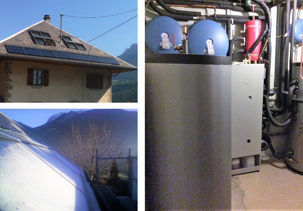 Installation chauffage solaire -SSC-SOLISART SC2 avec foyer poêle hydro bouilleur HOXTER