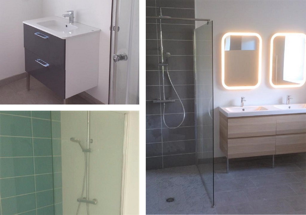 réalisation de 4 salles de bain