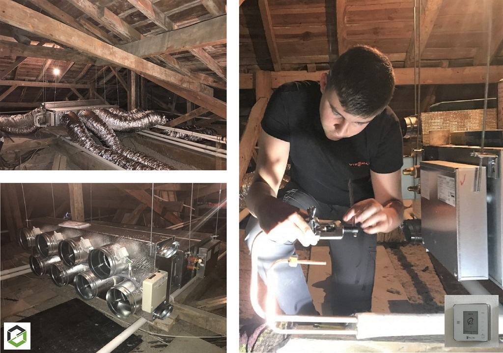 installation et mise en service d'une climatisation réversible gainable de marque hitachi