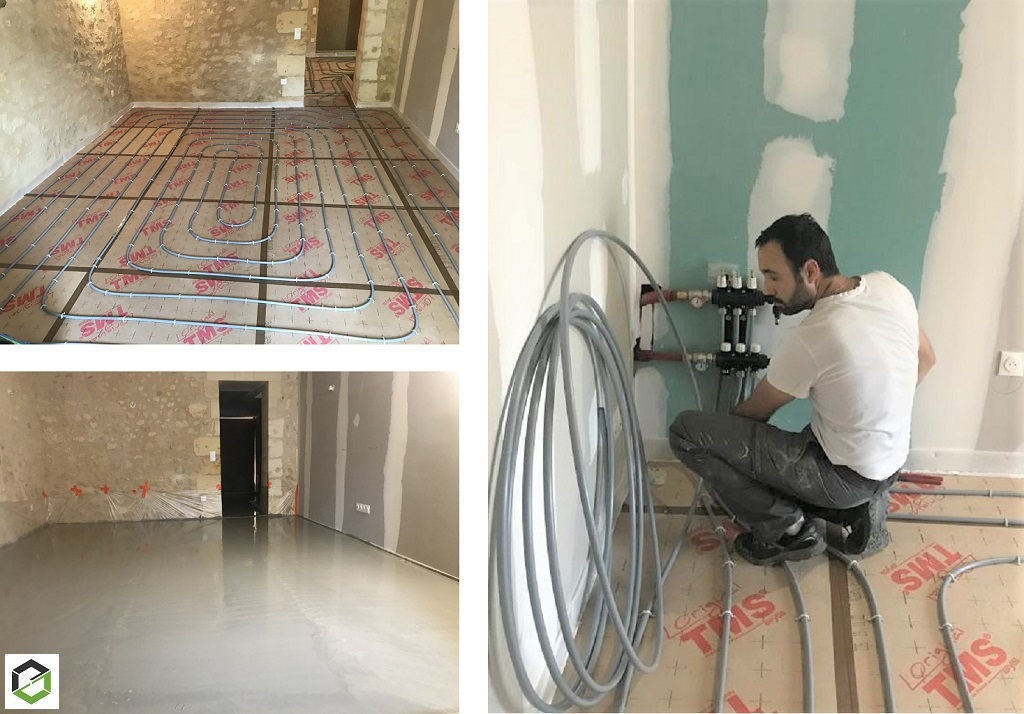 Consultez la chantier : création d'un plancher chauffant