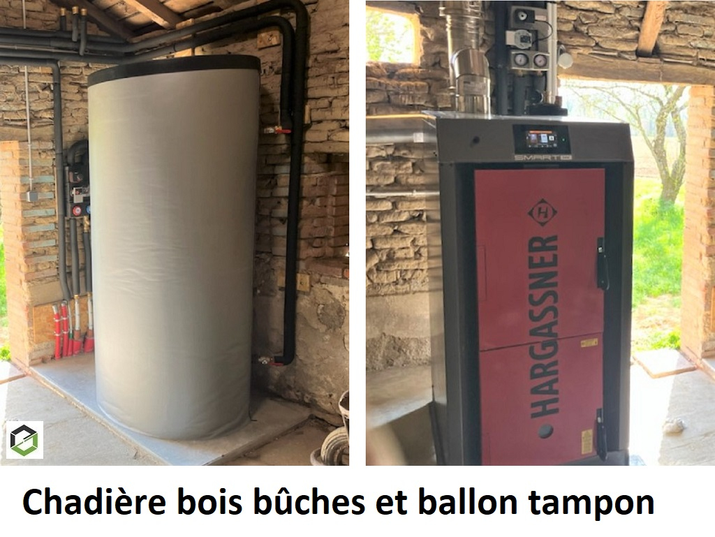 Consultez la chantier : installation d'une chaudière bois bûches hargassner