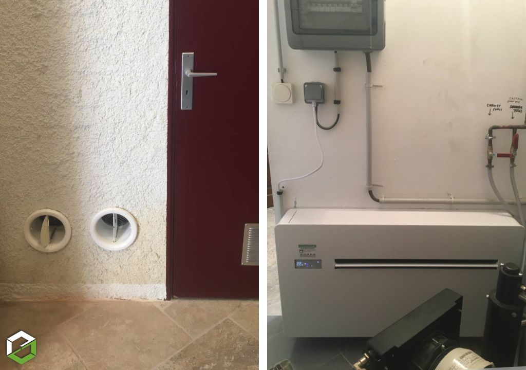 Consultez la chantier : installation d'une climatisation monobloc