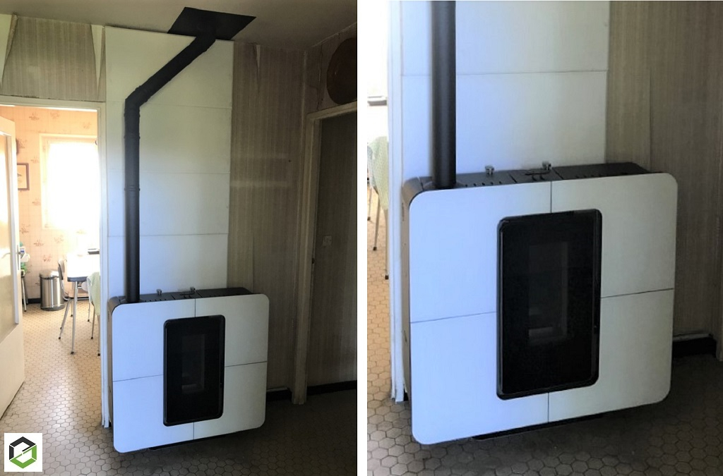 Consultez la chantier : pose poêle a pellets slimquadro (rge qualibat – poêle à bois)