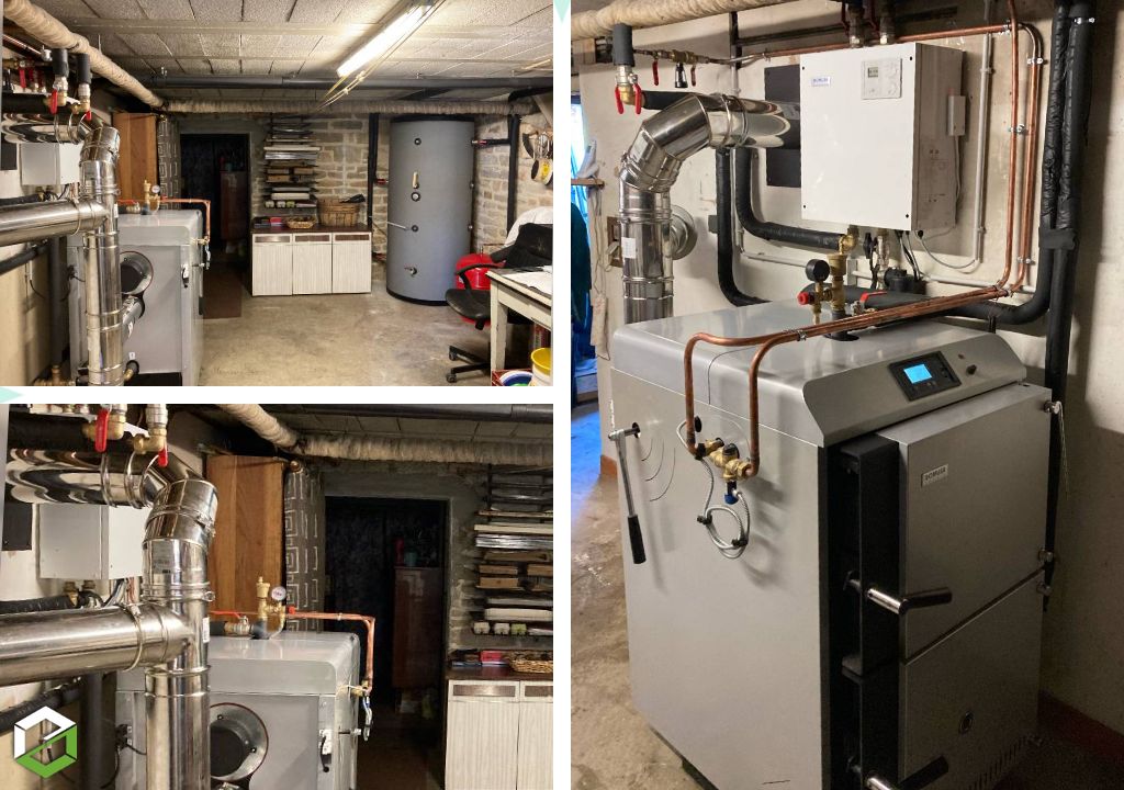 Pose chaudière à bois Lignum NG DOMUSA vers Beaune 21 - Entreprise RGE Qualibois 