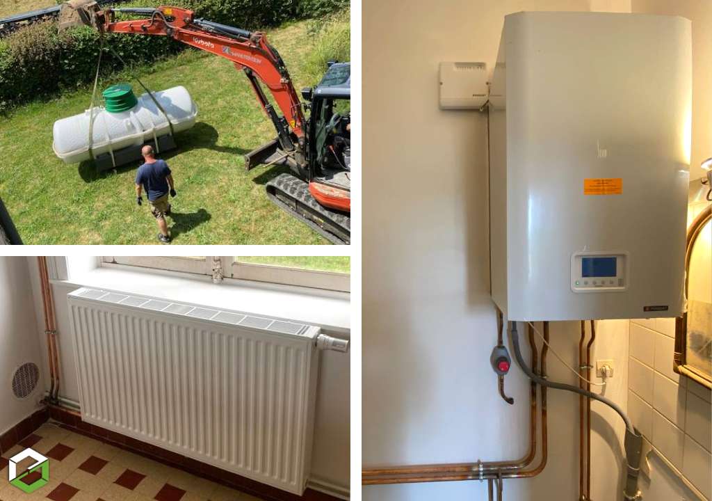 installation d'un chauffage central avec radiateurs et chaudière frisquet - par entreprise rge