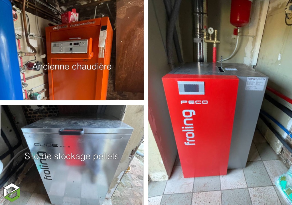 Remplacement d'une chaudière fioul par une chaudière  à pellets FROLING 