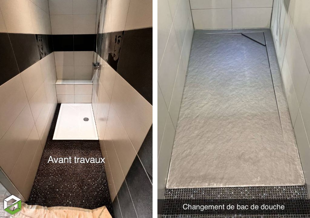 Remplacement d'un receveur de douche
