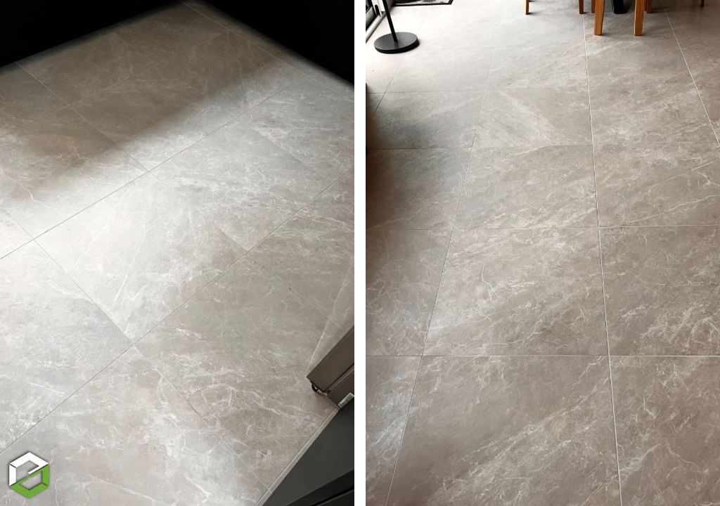 Pose de carrelage dans une véranda 