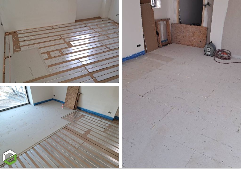 Mise en oeuvre d'un plancher chauffant avec chappe sèche