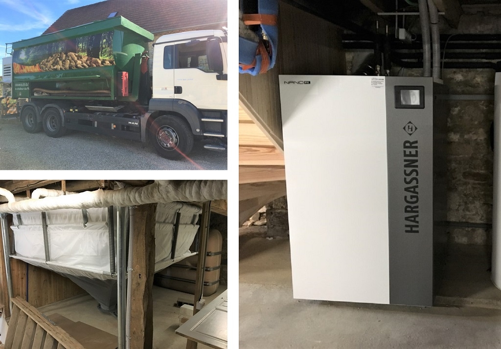 Granulés de bois livrés par camion souffleur