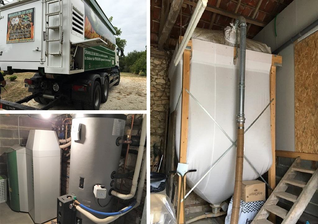 Livraison pellets de bois - silo textile grande hauteur