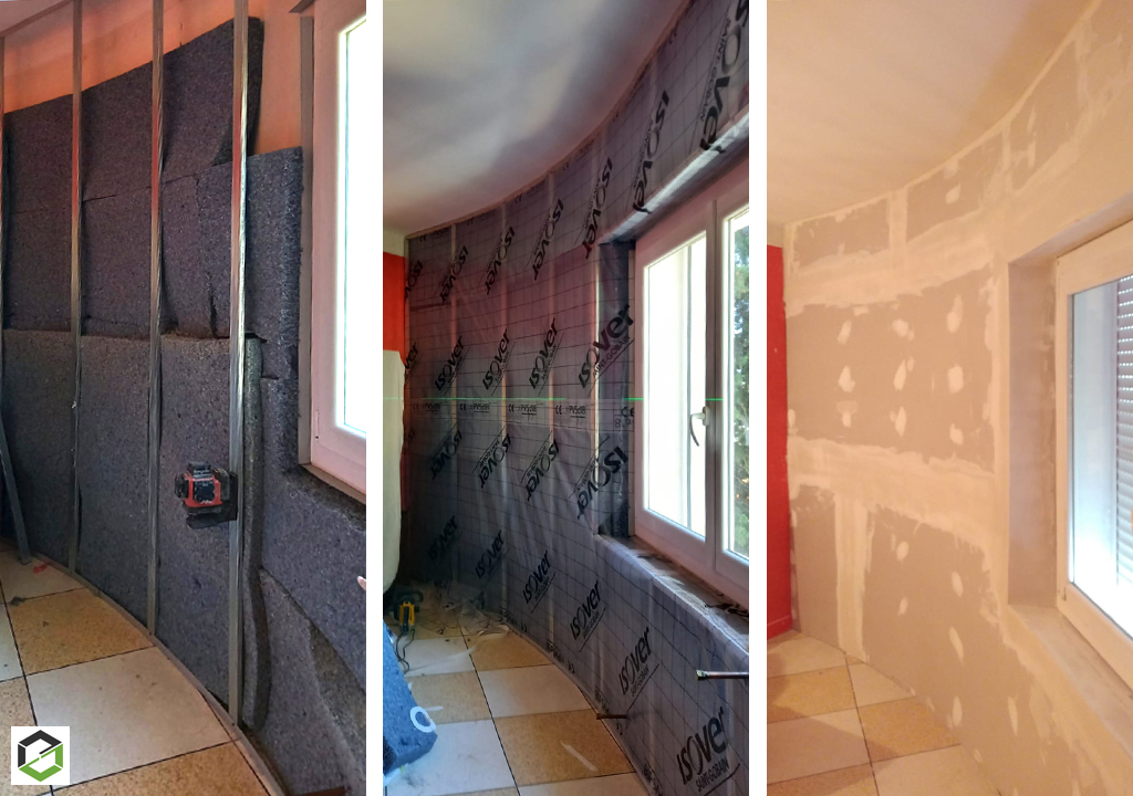 isolation thermique des murs par l'intérieur en coton recyclé