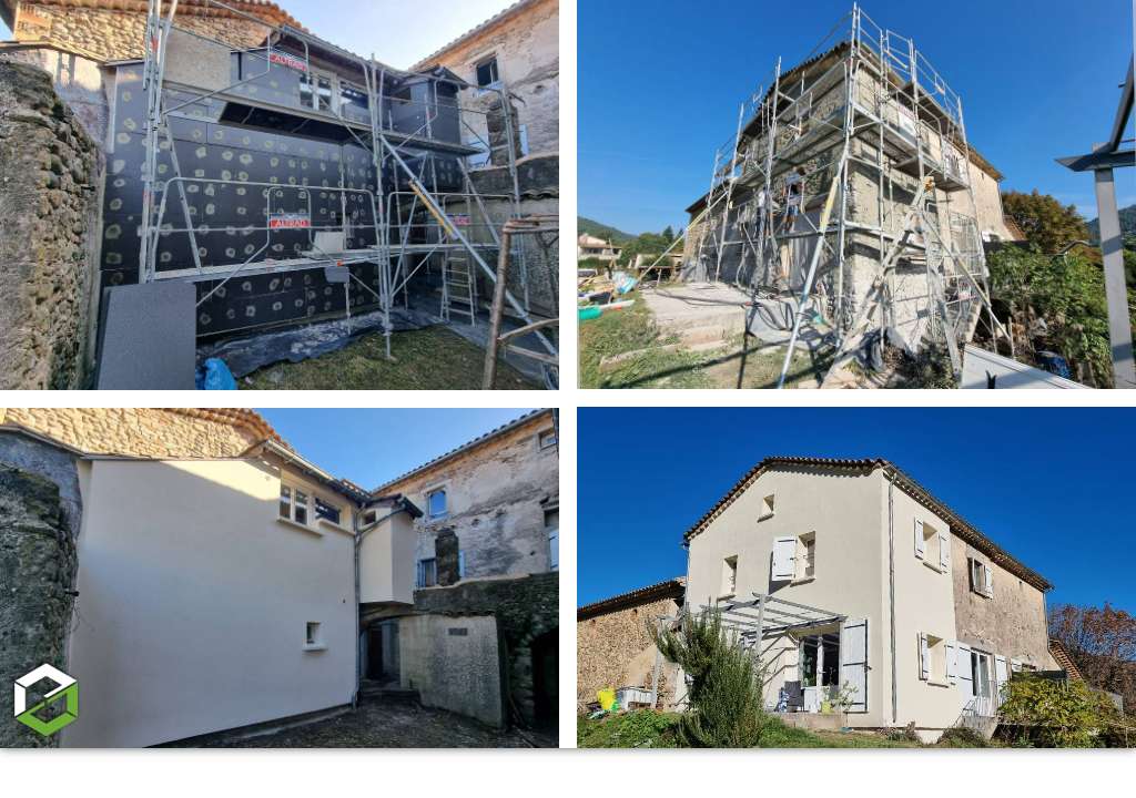 Isolation thermique par l'extérieur ITE d'une maison dans le Gard - Entreprise RGE