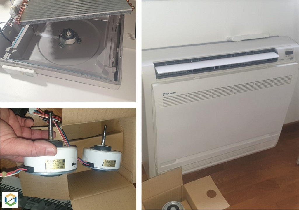 Remplacement du moteur du ventillateur intérieur Daikin console de climatisation