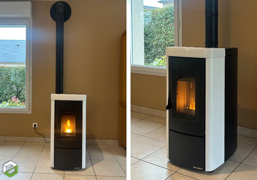 Pose poêle à granulés La Nordica Extraflame-Manche (50)