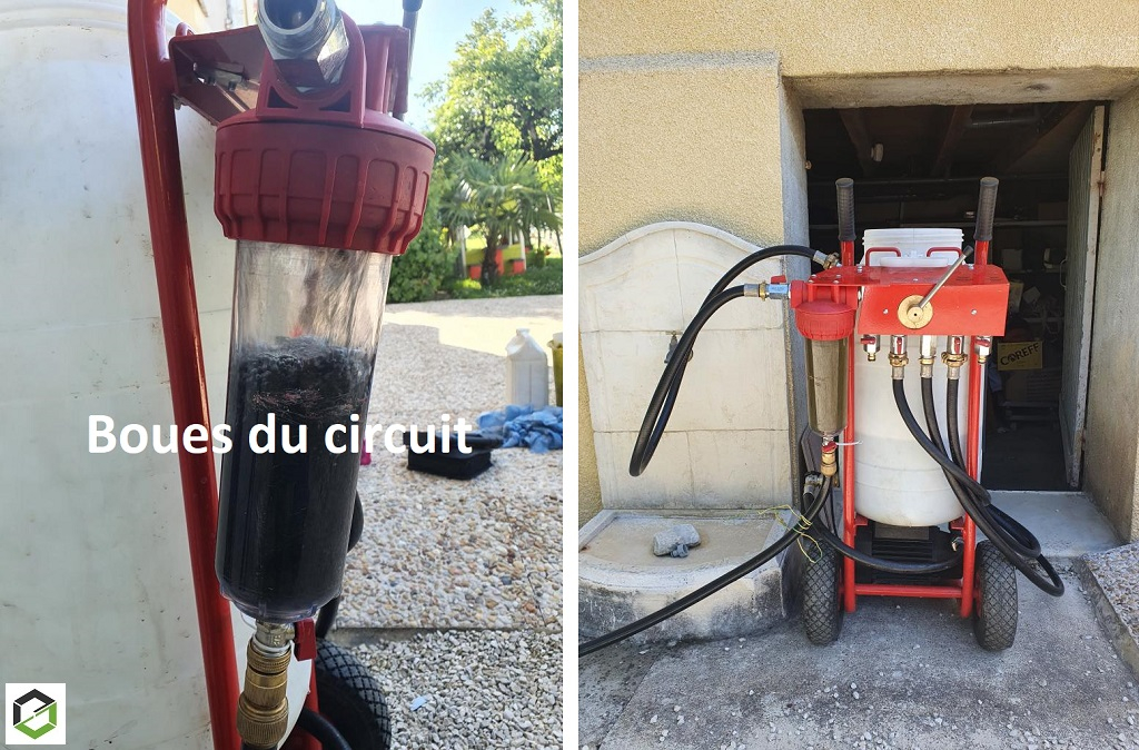 Désembouage circuit chauffage de 10 radiateurs