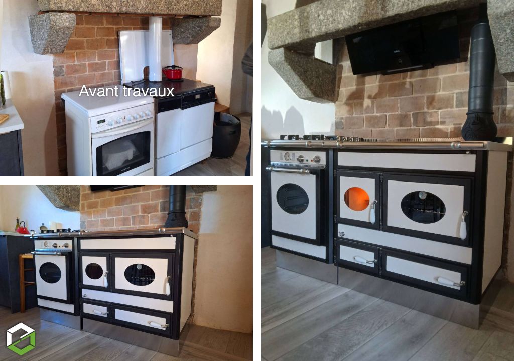 Cuisinière Wekos combiné Bois, Gaz et four électrique