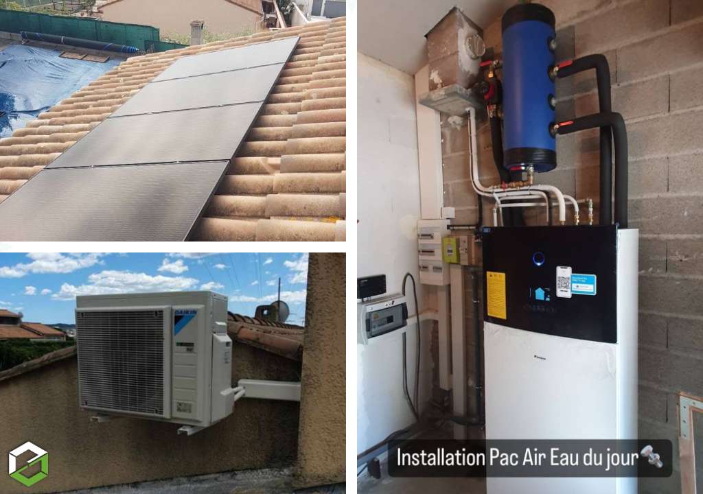 Consultez la chantier : installation de panneaux solaires et pompe à chaleur daikin - entreprise rge