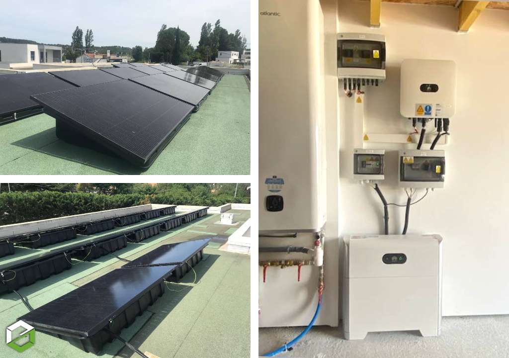 Consultez la chantier : pose panneaux solaires sur toit terrasse - trina solar - entreprise rge