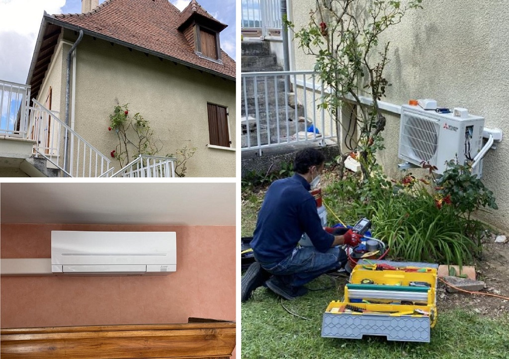 Consultez la chantier : installation d'une climatisation réversibles mitsubishi electric