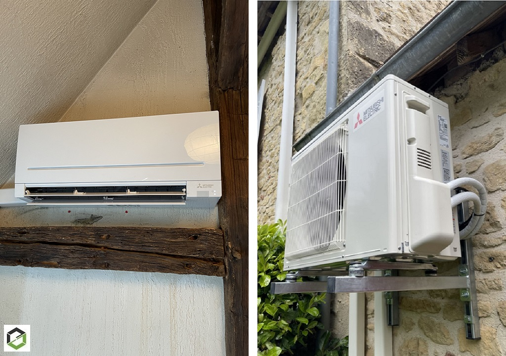 Consultez la chantier : installateur rge qualipac installation d’une climatisation réversible mitsubishi Électric 