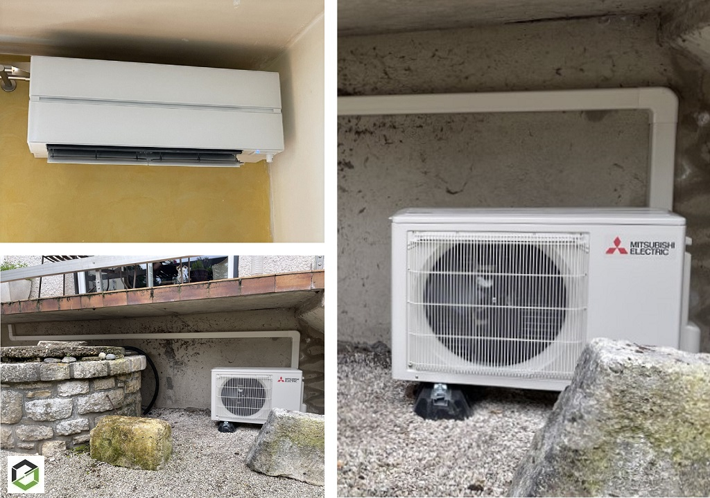Consultez la chantier : installateur rge qualipac installation d’une climatisation réversible mitsubishi Électric 