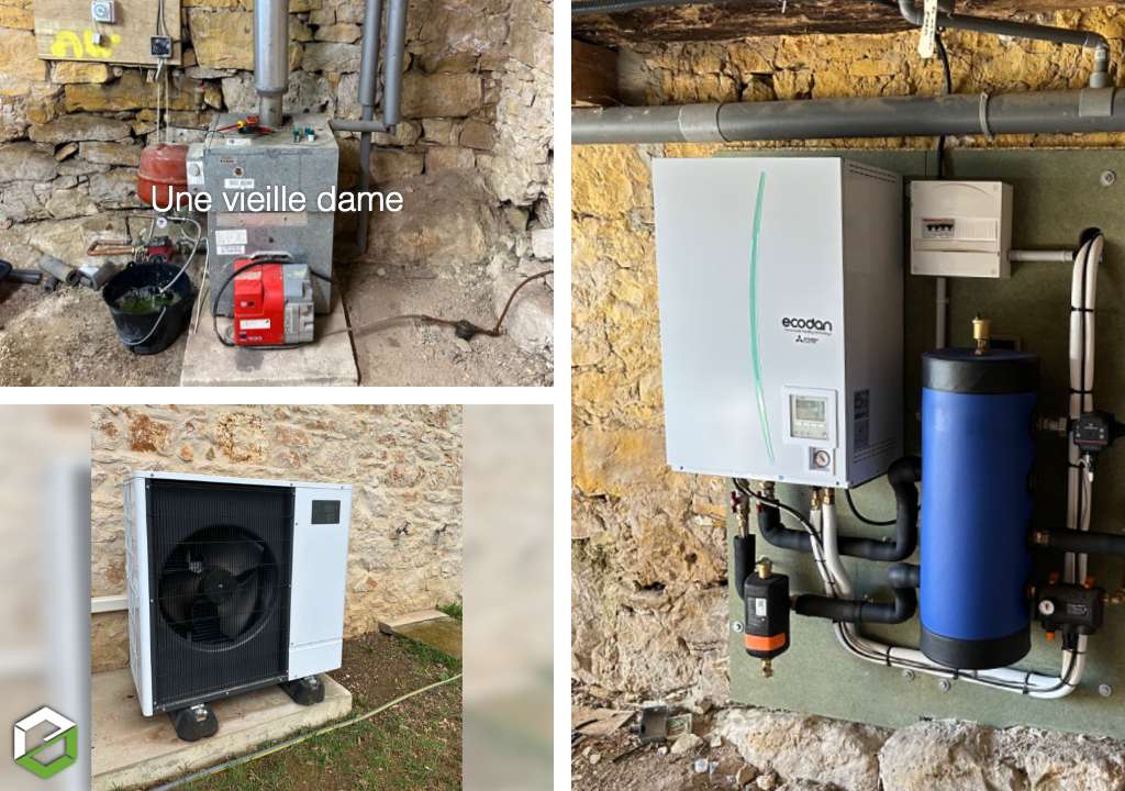 installateur rge qualipac - installation d'une pompe à chaleur air-eau mitsubishi electric