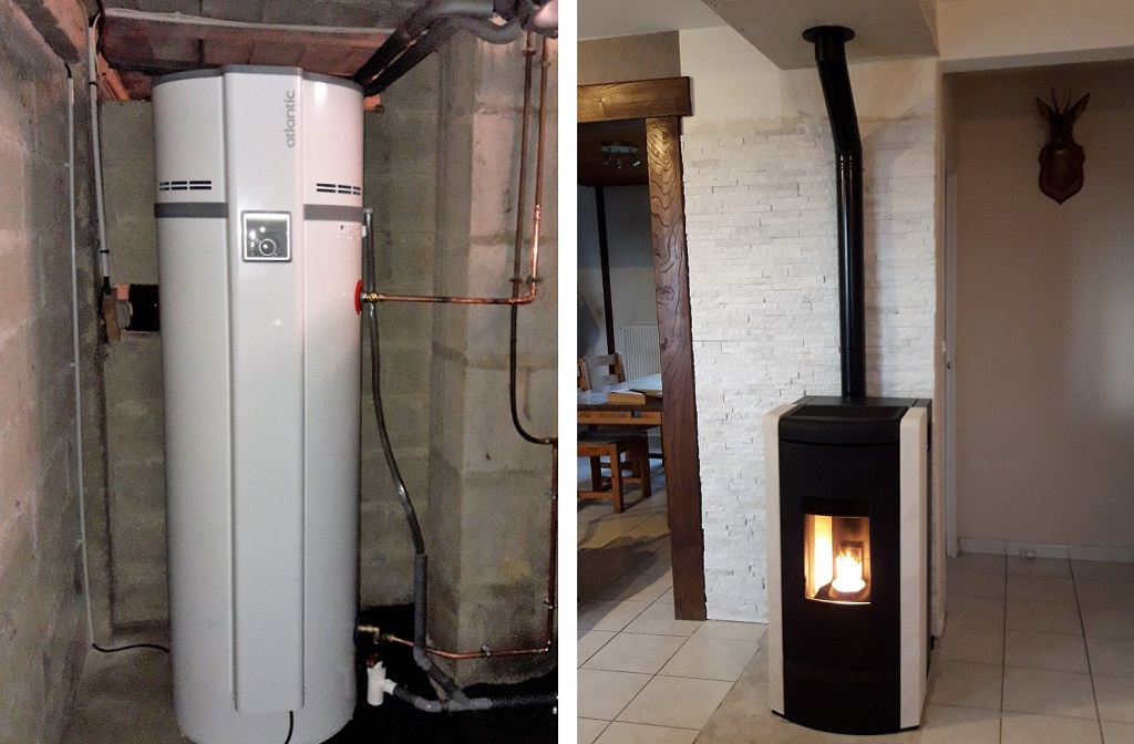 Installation d'un Poêle à granulés ANIMO ADEVO  + C.E Thermodynamique 