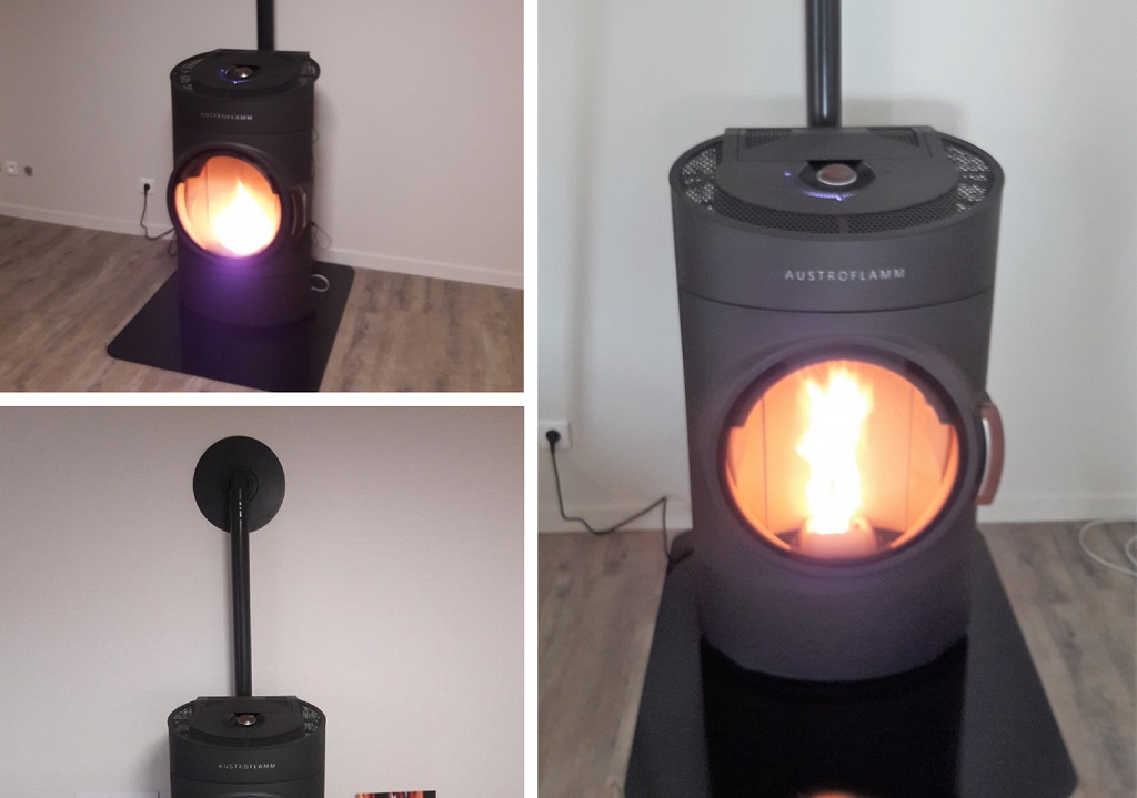 installation d'un poêle à granulés austroflamm - clou pellets 