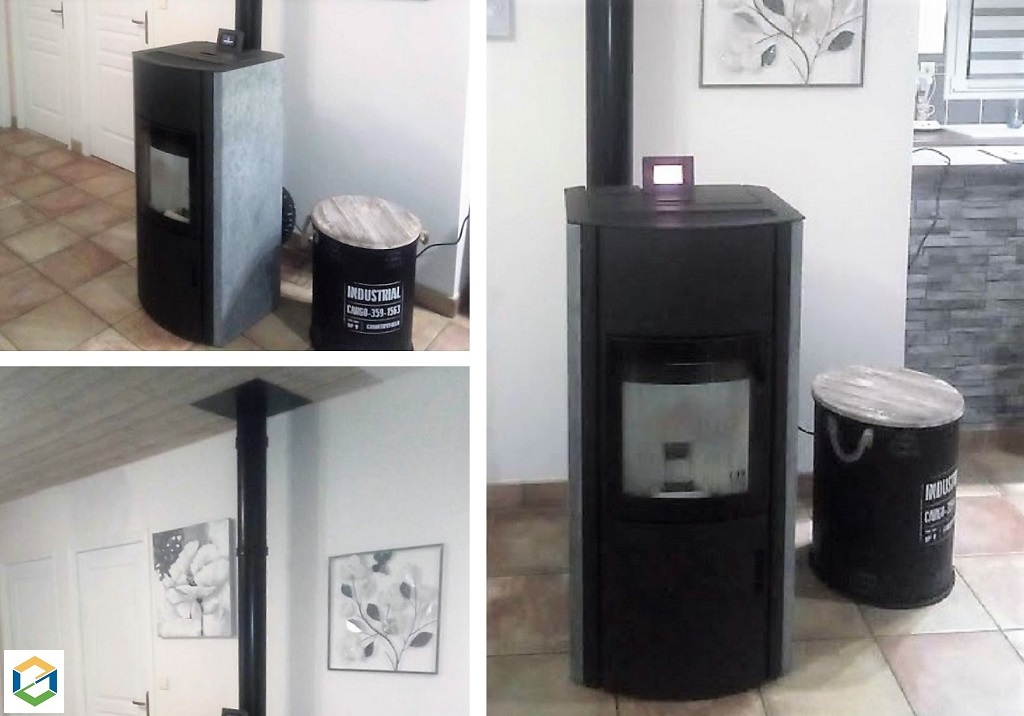 Consultez la chantier : installation d'un poêle à granulés austroflamm - modèle polly light