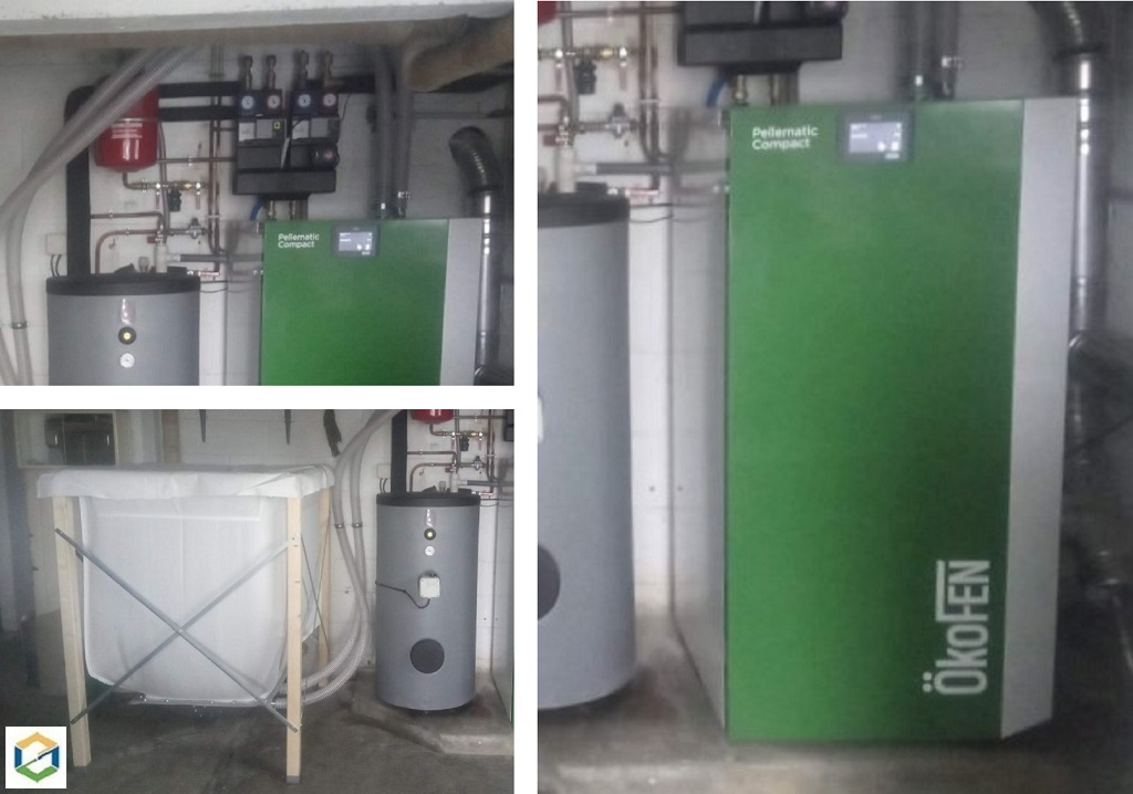 installation d'une chaudière à granulés okofen - modèle pellematic compact 